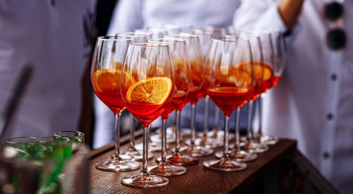 Close-up of wineglass on table