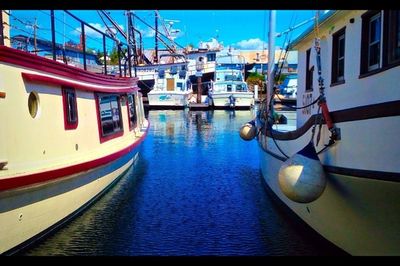 Boats in calm sea