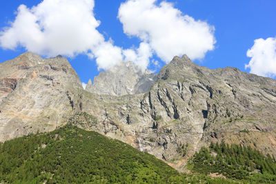 Panoramic view of rocky mountains against sky