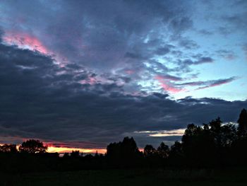 Scenic view of landscape against cloudy sky