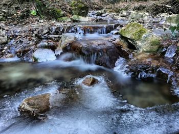 Scenic view of waterfall