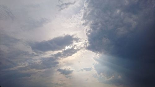 Low angle view of clouds in sky