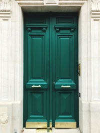 Full frame shot of closed door of building