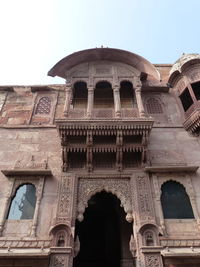 Low angle view of historical building against clear sky