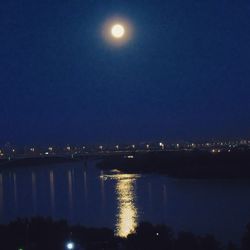 Scenic view of illuminated moon at night