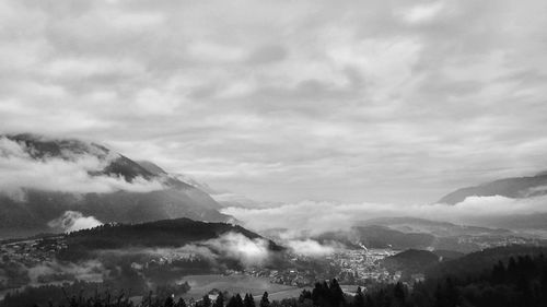 Scenic view of mountains against sky