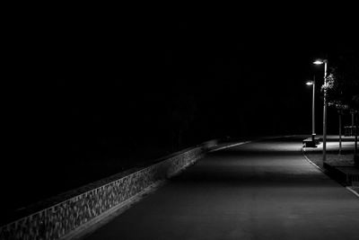 Empty road at night