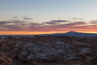 Scenic view of landscape against sky during sunset