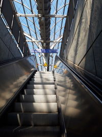 Low angle view of escalator