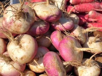 Full frame shot of onions for sale at market stall