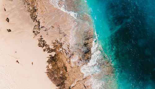 High angle view of beach