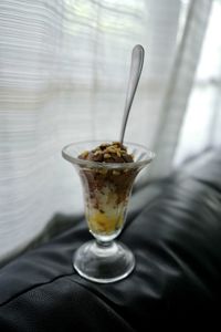 Close-up of breakfast on table