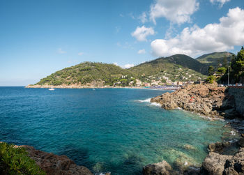 Scenic view of sea against sky, bonassola, la spezia, italy