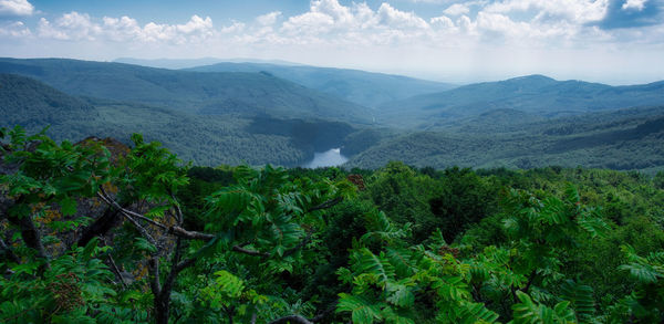 Scenic view of mountains against sky