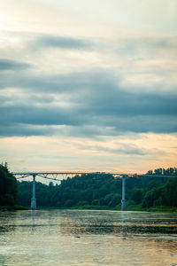 Bridge over river against sky