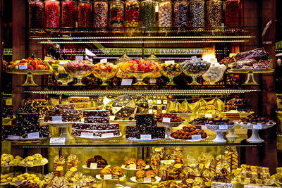 High angle view of cake for sale in store