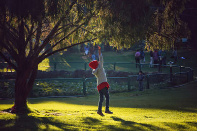 Child jumping outdoors