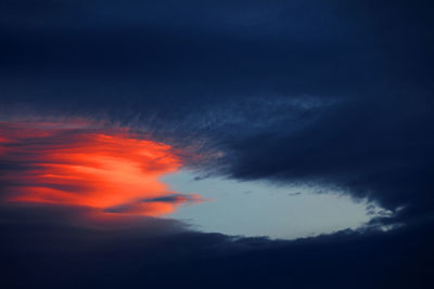 Low angle view of sky during sunset