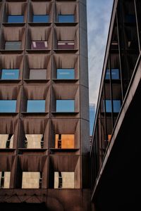 Low angle view of modern building against sky