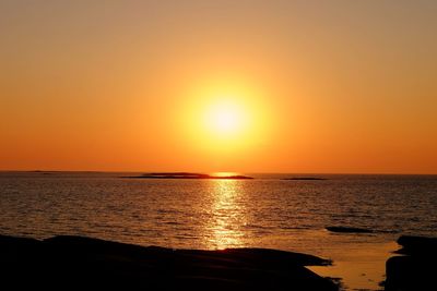 Scenic view of sea at sunset