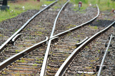 High angle view of railway tracks