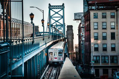 High angle view of bridge in city