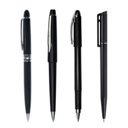 Directly above shot of pen against white background