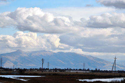 Scenic view of mountains against sky