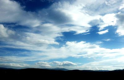 Scenic view of mountains against cloudy sky