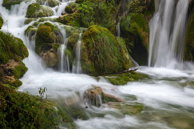 Autumn on waterfalls of the plitvice lakes, croatia