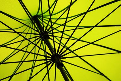 Low angle view of yellow umbrella