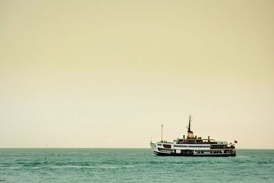 Boat sailing in sea