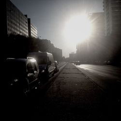 Road passing through city