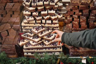 Person buying artisanal chocolate