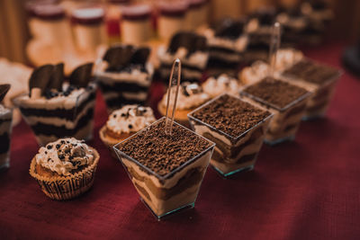 Close-up of dessert on table