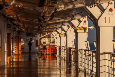 Lifeboats deck of a cruise ship, italy