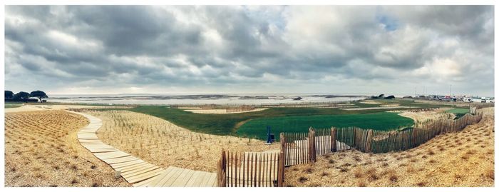 Panoramic view of beach against sky