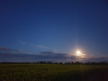 Scenic view of field against sky during sunset