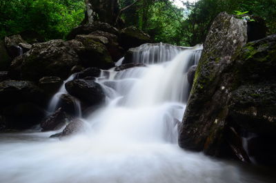 Scenic view of waterfall