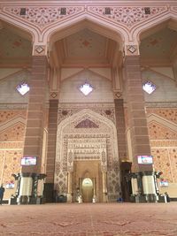 Low angle view of illuminated ceiling of building