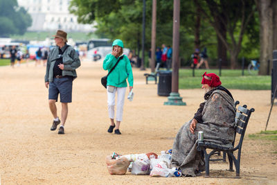 People sitting in park