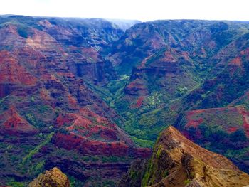 High angle view of mountain range