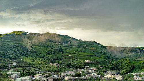 Silent mountain village during the twilight