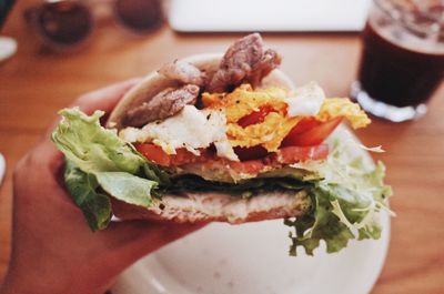 Close-up of meal served on table