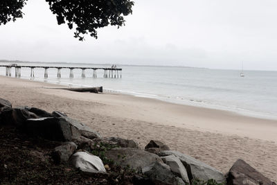 Scenic view of beach against sky