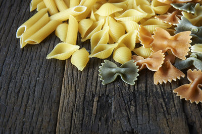 Close-up of various pasta