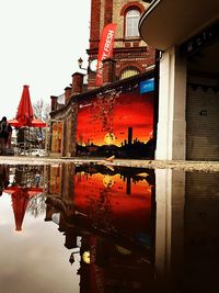 View of river with buildings in background