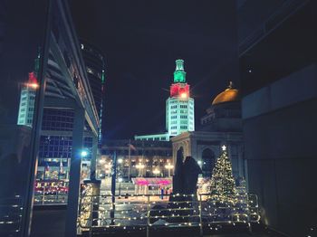 Illuminated city at night