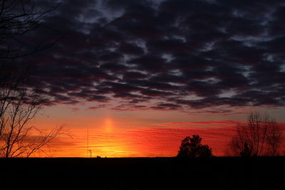 Scenic view of dramatic sky during sunset