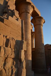 Old ruins of temple at kom ombo at sunset